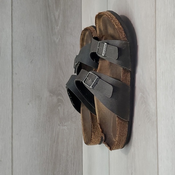 Birkenstock Women Comfort Sandals Slide 2 strap Sandals Flats shoes sz 37/6 - Picture 3 of 12